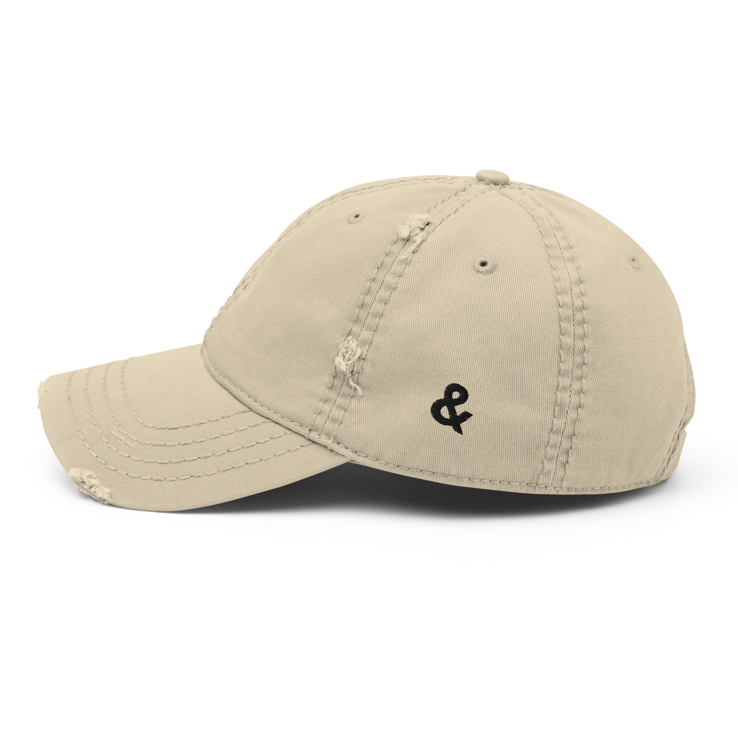 Embroidered "Ampersand" Distressed Cap